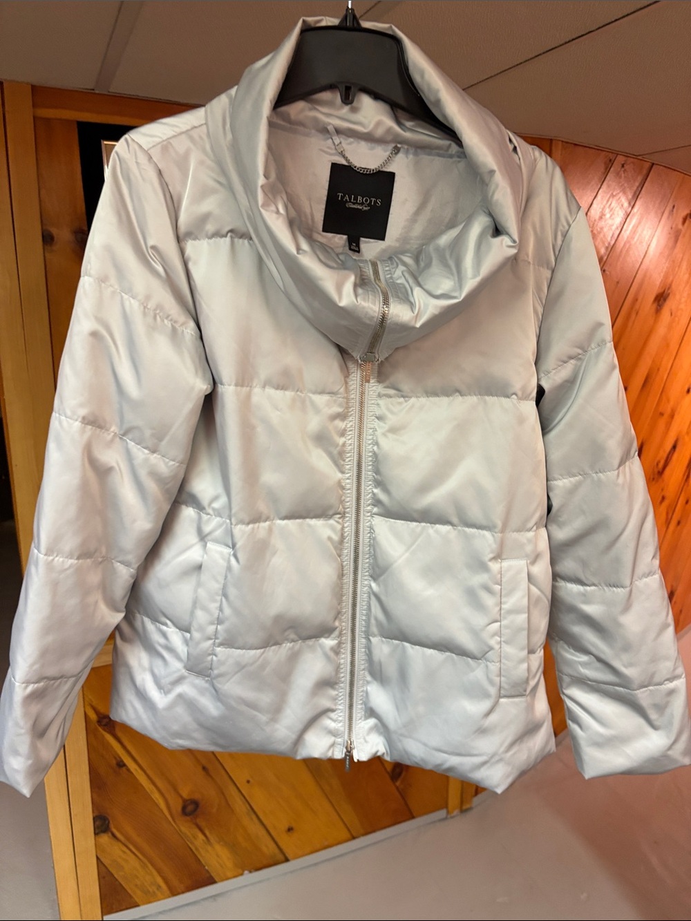 Talbots Silver Satin-Look Jacket